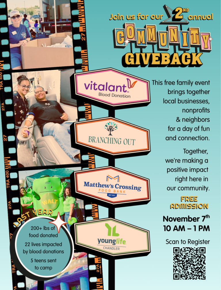 Community Giveback Event Flyer November 7, 2026